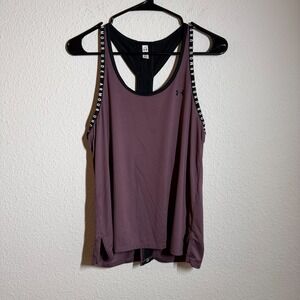 Under Armour HeatGear Knockout Tank Top Womens S Dusty Mauve Racerback Running